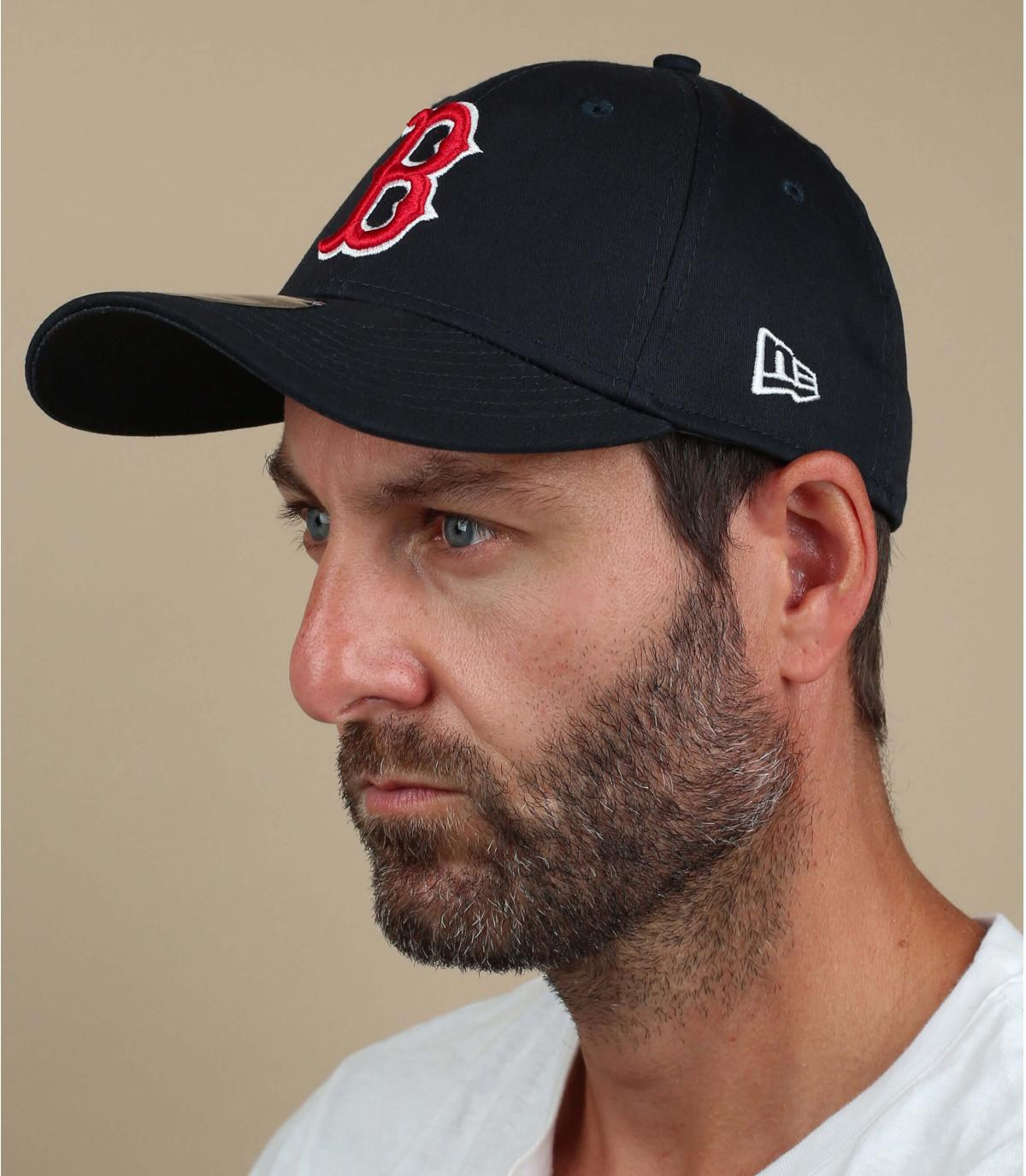 navy blue B stretch cap League Ess 3930 Boston